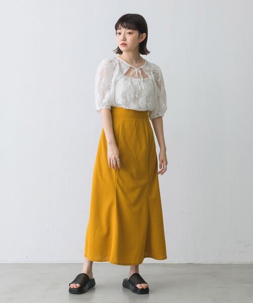 RETRO GIRL(レトロガール)の「マーメイドフレアSK(スカート・レディース・ブラック/グリーン/アイボリー/マスタード・FREE)」の19枚目の写真