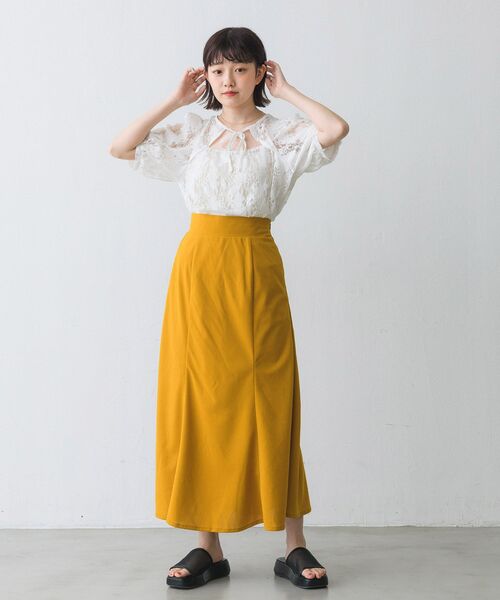 RETRO GIRL(レトロガール)の「マーメイドフレアSK(スカート・レディース・ブラック/グリーン/アイボリー/マスタード・FREE)」の20枚目の写真