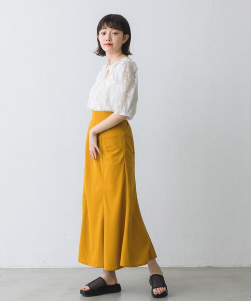 RETRO GIRL(レトロガール)の「マーメイドフレアSK(スカート・レディース・ブラック/グリーン/アイボリー/マスタード・FREE)」の21枚目の写真