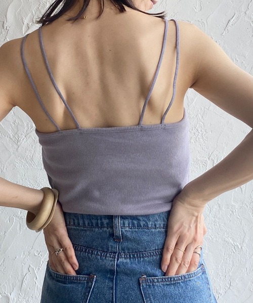 She's Closet（シーズクローゼット）の「カップ付きダブルストラップブラキャミソール（キャミソール・レディース・アイボリー/ブラック/モカ/ラベンダー/ブルー/テラコッタ/グリーン/サンドベージュ/チャコール/セージグリーン/グレイッシュブルー/オフホワイト/サーモンピンク・FREE）」の12枚目の写真