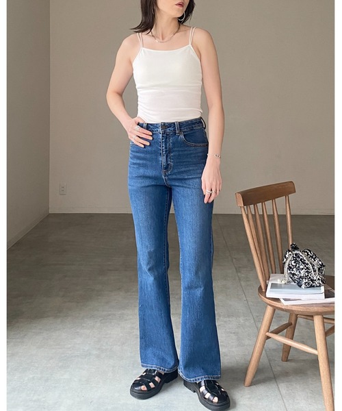 She's Closet（シーズクローゼット）の「カップ付きダブルストラップブラキャミソール（キャミソール・レディース・アイボリー/ブラック/モカ/ラベンダー/ブルー/テラコッタ/グリーン/サンドベージュ/チャコール/セージグリーン/グレイッシュブルー/オフホワイト/サーモンピンク・FREE）」の15枚目の写真