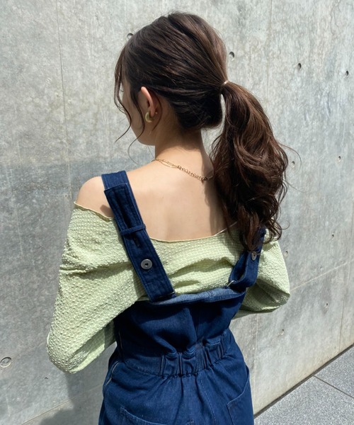 one after another NICE CLAUP（ワンアフターアナザーナイスクラップ）の「CUTEサロペ（サロペット/オーバーオール・レディース・ブラック/オフホワイト/インディゴブルー・FREE）」の15枚目の写真