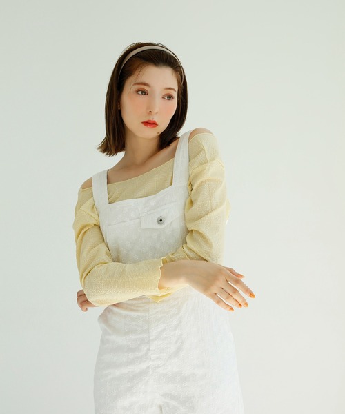 one after another NICE CLAUP（ワンアフターアナザーナイスクラップ）の「CUTEサロペ（サロペット/オーバーオール・レディース・ブラック/オフホワイト/インディゴブルー・FREE）」の11枚目の写真