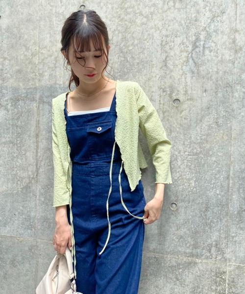 one after another NICE CLAUP（ワンアフターアナザーナイスクラップ）の「CUTEサロペ（サロペット/オーバーオール・レディース・ブラック/オフホワイト/インディゴブルー・FREE）」の18枚目の写真