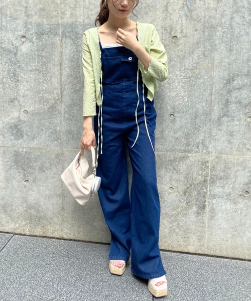 one after another NICE CLAUP（ワンアフターアナザーナイスクラップ）の「CUTEサロペ（サロペット/オーバーオール・レディース・ブラック/オフホワイト/インディゴブルー・FREE）」の9枚目の写真