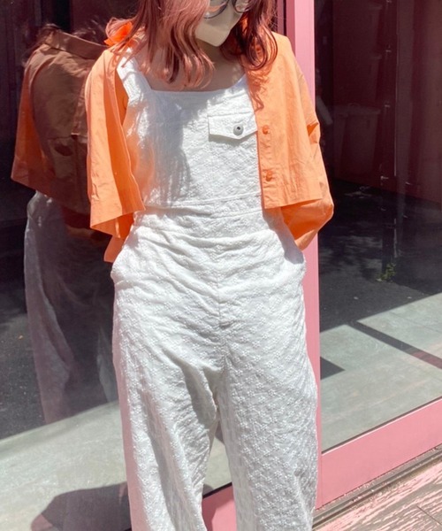 one after another NICE CLAUP（ワンアフターアナザーナイスクラップ）の「CUTEサロペ（サロペット/オーバーオール・レディース・ブラック/オフホワイト/インディゴブルー・FREE）」の12枚目の写真