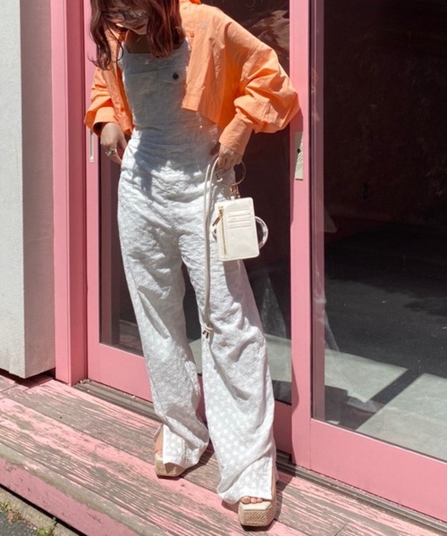 one after another NICE CLAUP（ワンアフターアナザーナイスクラップ）の「CUTEサロペ（サロペット/オーバーオール・レディース・ブラック/オフホワイト/インディゴブルー・FREE）」の13枚目の写真