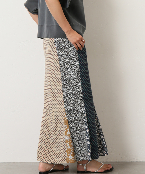 Bonum（ボナム）の「パッチワークマーメイドスカート（スカート・レディース・ブラック・FREE）」の3枚目の写真