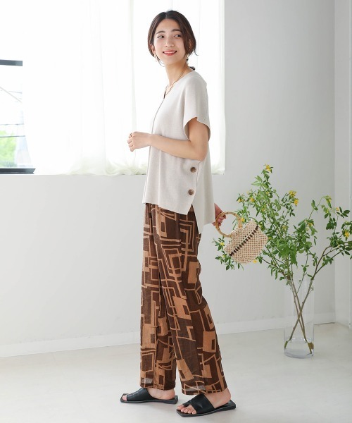 Bou Jeloud（ブージュルード）の「【WEB限定】幾何学柄ストレートパンツ（その他パンツ・レディース・ブラック/ブラウン/オフホワイト・FREE）」の21枚目の写真