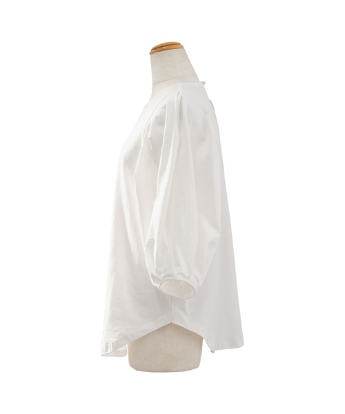 ＡＮＤＪ（アンドジェイ）の「タックボリューム袖Tシャツ（Tシャツ/カットソー・レディース・オフホワイト/ブラック・M）」の5枚目の写真