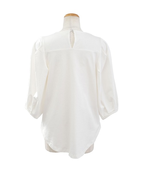 ＡＮＤＪ（アンドジェイ）の「タックボリューム袖Tシャツ（Tシャツ/カットソー・レディース・オフホワイト/ブラック・M）」の9枚目の写真