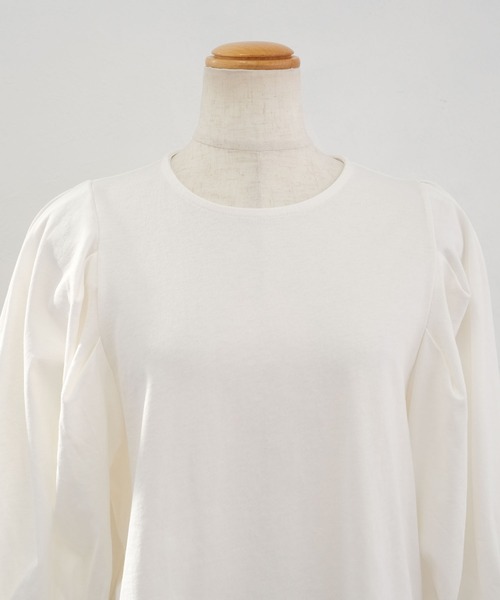 ＡＮＤＪ（アンドジェイ）の「タックボリューム袖Tシャツ（Tシャツ/カットソー・レディース・オフホワイト/ブラック・M）」の15枚目の写真