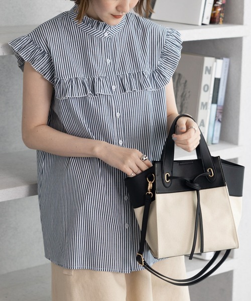 GeeRA（ジーラ）の「切替デザイン軽量マルチWAYバッグ（ハンドバッグ・レディース・ブラック/サンドグレー・FREE）」の14枚目の写真