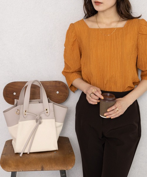 GeeRA（ジーラ）の「切替デザイン軽量マルチWAYバッグ（ハンドバッグ・レディース・ブラック/サンドグレー・FREE）」の17枚目の写真