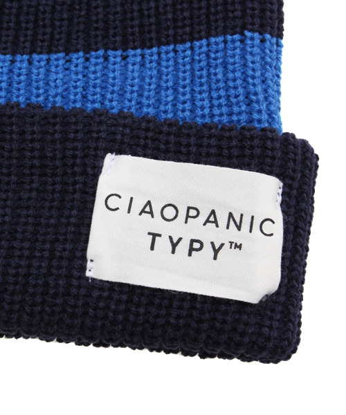CIAOPANIC TYPY(チャオパニックティピー)の「コットン混ボーダーリブニットワッチ(ニットキャップ/ビーニー・メンズ・ホワイト/ネイビー・FREE)」の6枚目の写真