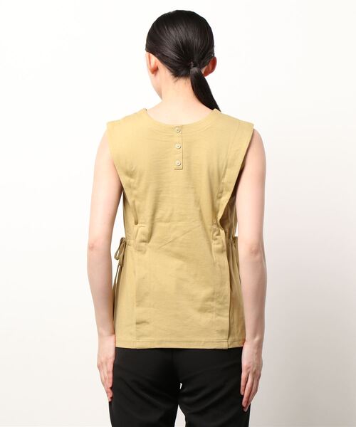 AZUL by moussy（アズールバイマウジー）の「SIDE RIBBON TANK TOP/サイドリボンタンクトップ（タンクトップ・レディース・ブラック/ホワイト/ライトカーキ・SMALL/MEDIUM）」の4枚目の写真