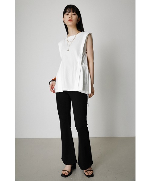 AZUL by moussy（アズールバイマウジー）の「SIDE RIBBON TANK TOP/サイドリボンタンクトップ（タンクトップ・レディース・ブラック/ホワイト/ライトカーキ・SMALL/MEDIUM）」の8枚目の写真