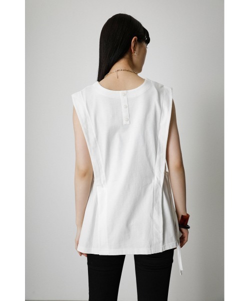 AZUL by moussy（アズールバイマウジー）の「SIDE RIBBON TANK TOP/サイドリボンタンクトップ（タンクトップ・レディース・ブラック/ホワイト/ライトカーキ・SMALL/MEDIUM）」の11枚目の写真
