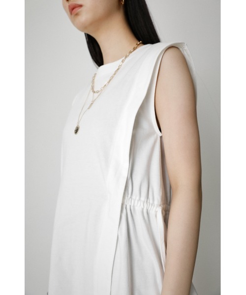 AZUL by moussy（アズールバイマウジー）の「SIDE RIBBON TANK TOP/サイドリボンタンクトップ（タンクトップ・レディース・ブラック/ホワイト/ライトカーキ・SMALL/MEDIUM）」の12枚目の写真