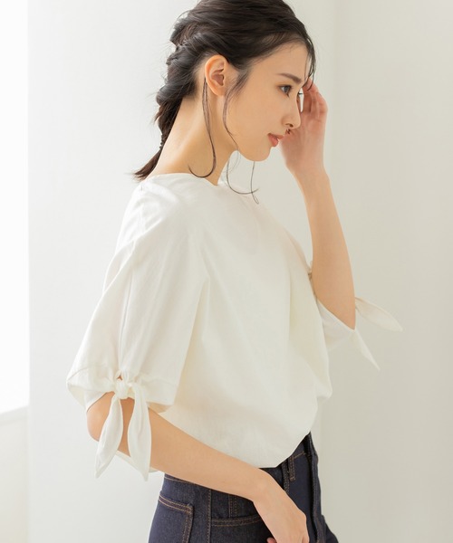 fifth(フィフス)の「リネン混デザインスリーブブラウス(シャツ/ブラウス・レディース・ホワイト/ブラック/ベージュ・M)」の4枚目の写真