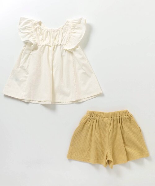 apres les cours（アプレレクール）の「フリルチュニックセットアップ（チュニック・キッズ・ミント/レッド/アイボリー・100/90/80/110/130/120）」の9枚目の写真