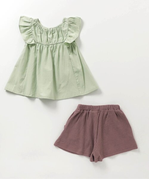 apres les cours（アプレレクール）の「フリルチュニックセットアップ（チュニック・キッズ・ミント/レッド/アイボリー・100/90/80/110/130/120）」の8枚目の写真