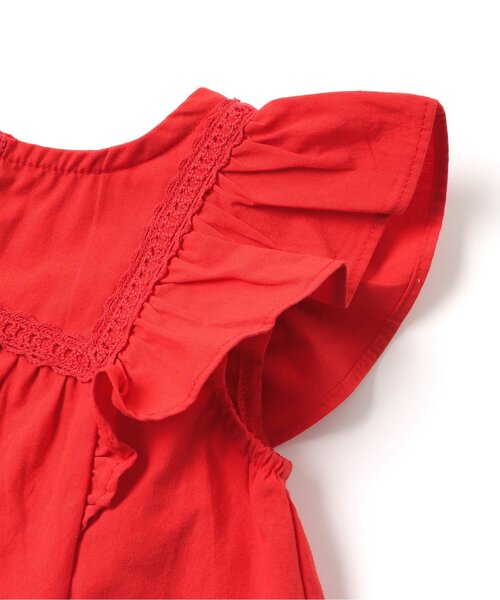 apres les cours（アプレレクール）の「フリルチュニックセットアップ（チュニック・キッズ・ミント/レッド/アイボリー・100/90/80/110/130/120）」の6枚目の写真