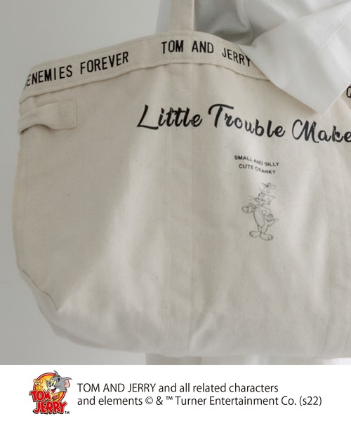 Tom&Jerry(トムアンドジェリー)の「TOM and JERRY/トムとジェリーキャンバスBAG L(ショルダーバッグ・レディース・グレー/ナチュラル・FREE)」の7枚目の写真
