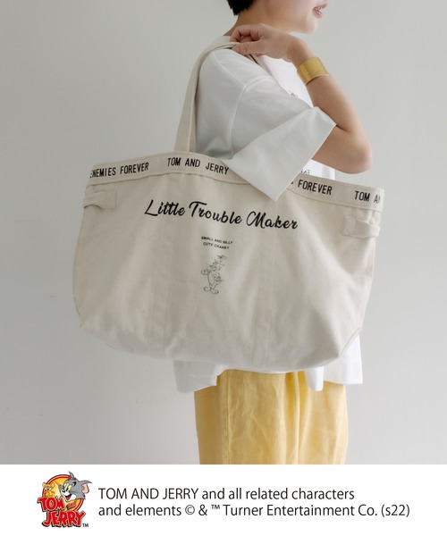 Tom&Jerry(トムアンドジェリー)の「TOM and JERRY/トムとジェリーキャンバスBAG L(ショルダーバッグ・レディース・グレー/ナチュラル・FREE)」の11枚目の写真