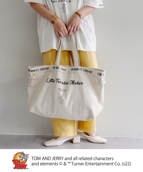 Tom&Jerry(トムアンドジェリー)の「TOM and JERRY/トムとジェリーキャンバスBAG L(ショルダーバッグ・レディース・グレー/ナチュラル・FREE)」の12枚目の写真