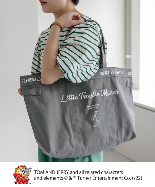 Tom&Jerry(トムアンドジェリー)の「TOM and JERRY/トムとジェリーキャンバスBAG L(ショルダーバッグ・レディース・グレー/ナチュラル・FREE)」の3枚目の写真