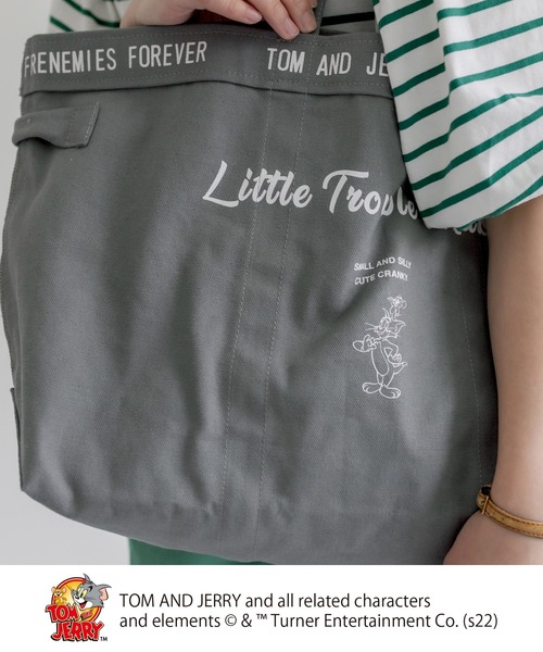 Tom&Jerry(トムアンドジェリー)の「TOM and JERRY/トムとジェリーキャンバスBAG L(ショルダーバッグ・レディース・グレー/ナチュラル・FREE)」の10枚目の写真