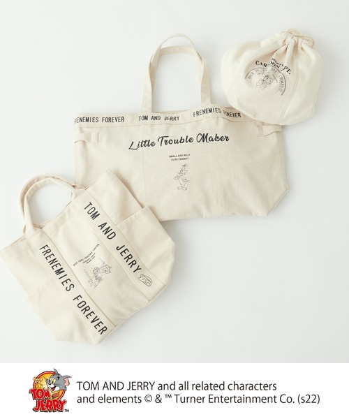 Tom&Jerry(トムアンドジェリー)の「TOM and JERRY/トムとジェリーキャンバスBAG L(ショルダーバッグ・レディース・グレー/ナチュラル・FREE)」の5枚目の写真