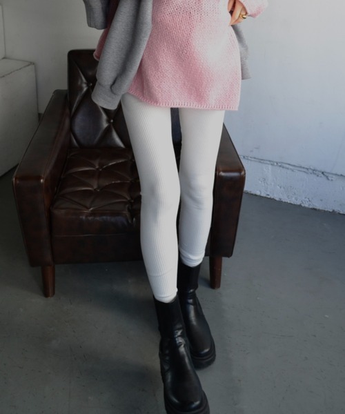 Mela（メラ）の「【マタニティ】リブレギンス（レギンス/スパッツ・レディース・ブラック/ダークグレー/ライトグレー/ホワイト・L/XL/M）」の2枚目の写真