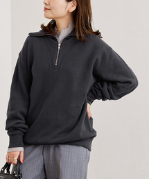 ハーフジップスウェット