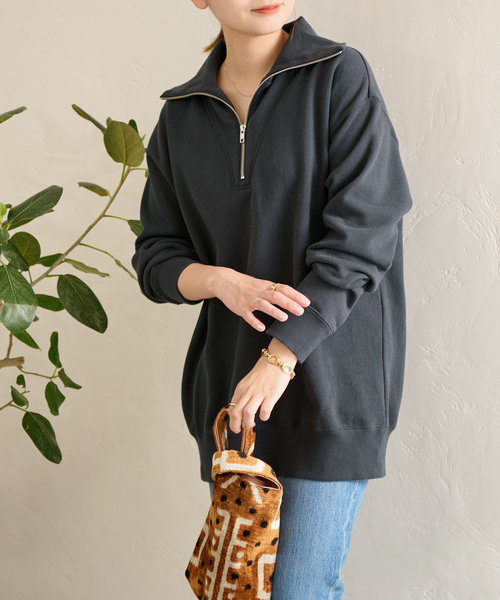 JOURNAL STANDARD（ジャーナルスタンダード）の「ハーフジップスウェット（スウェット・レディース・ブラック系その他/グレー系その他・FREE）」の12枚目の写真