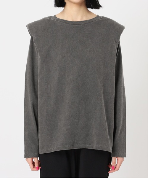 KURO(クロ)の「【KURO for CITYSHOP】POWER SHOULDER L/S Tシャツ(Tシャツ/カットソー・レディース・ホワイト/ブラック・MEDIUM)」の5枚目の写真
