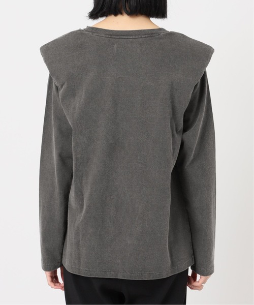 KURO(クロ)の「【KURO for CITYSHOP】POWER SHOULDER L/S Tシャツ(Tシャツ/カットソー・レディース・ホワイト/ブラック・MEDIUM)」の7枚目の写真