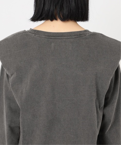 KURO(クロ)の「【KURO for CITYSHOP】POWER SHOULDER L/S Tシャツ(Tシャツ/カットソー・レディース・ホワイト/ブラック・MEDIUM)」の8枚目の写真
