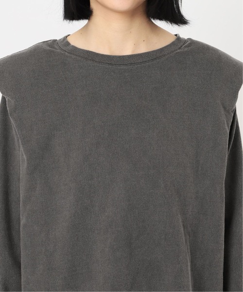 KURO(クロ)の「【KURO for CITYSHOP】POWER SHOULDER L/S Tシャツ(Tシャツ/カットソー・レディース・ホワイト/ブラック・MEDIUM)」の9枚目の写真
