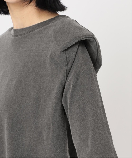 KURO(クロ)の「【KURO for CITYSHOP】POWER SHOULDER L/S Tシャツ(Tシャツ/カットソー・レディース・ホワイト/ブラック・MEDIUM)」の12枚目の写真