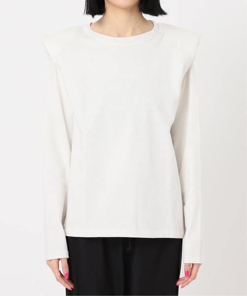 KURO(クロ)の「【KURO for CITYSHOP】POWER SHOULDER L/S Tシャツ(Tシャツ/カットソー・レディース・ホワイト/ブラック・MEDIUM)」の19枚目の写真