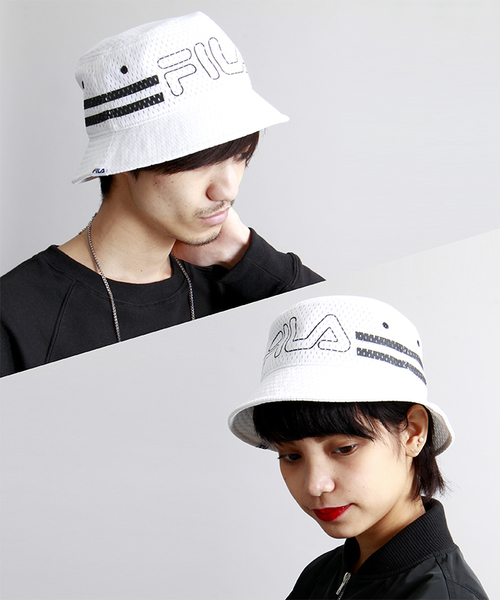 WEGO（ウィゴー）の「∴WEGO/ FILAバケットハット（ハット・メンズ・ホワイト/ブラック・FREE）」の2枚目の写真