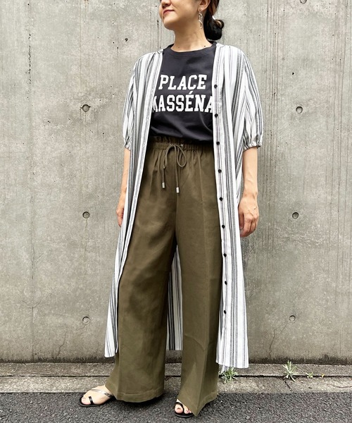 LBC（エルビーシー）の「ストライプガウンワンピース（シャツワンピース・レディース・ブラック/エンジ・M/L）」の17枚目の写真