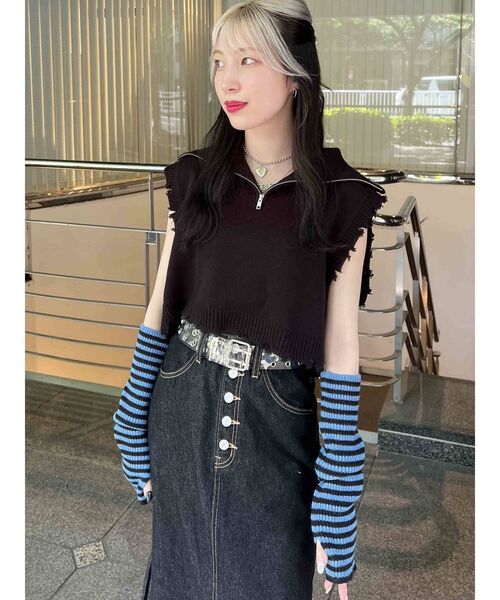 jouetie（ジュエティ）の「ボーダーアームウォーマー（アームカバー