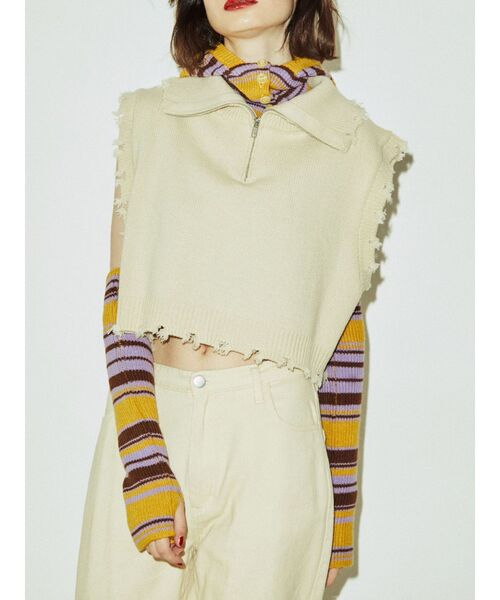 jouetie（ジュエティ）の「ボーダーアームウォーマー（アームカバー・レディース・パープル/オフホワイト/ピンク/ブルー・FREE）」の17枚目の写真