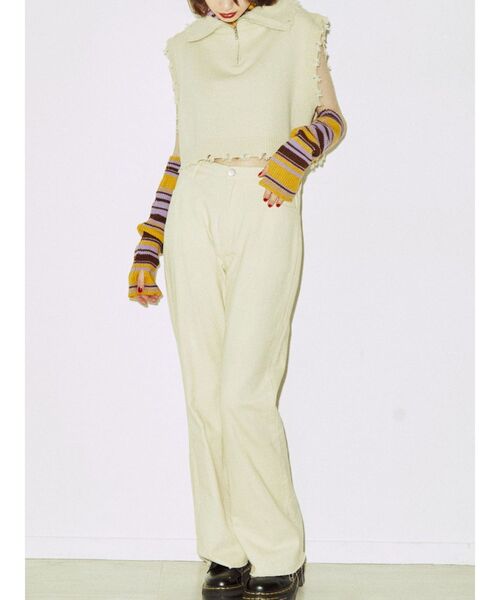 jouetie（ジュエティ）の「ボーダーアームウォーマー（アームカバー・レディース・パープル/オフホワイト/ピンク/ブルー・FREE）」の12枚目の写真