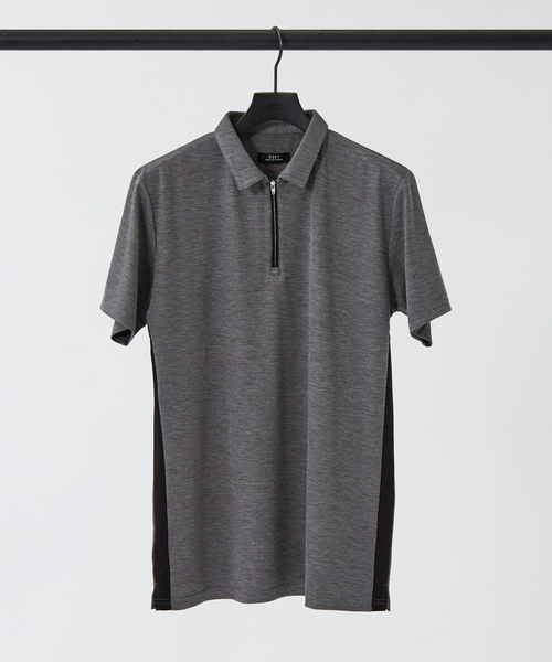 5351 POUR LES HOMMES（ゴーサンゴーイチプールオム）の「スキッパージップポロシャツ（ポロシャツ・メンズ・ブラック/ホワイト/チャコールグレー・50/48/44/46）」の3枚目の写真