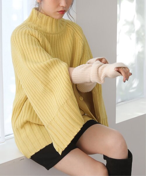 RAY CASSIN(レイカズン)の「ニットアームウォーマー(アームカバー・レディース・キナリ/スミクロ/グレイッシュベージュ/ライトカーキ・FREE)」の9枚目の写真