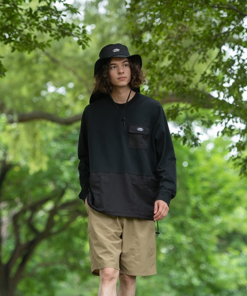 OUTDOOR PRODUCTS(アウトドアプロダクツ)の「【OUTDOOR PRODUCTS/アウトドアプロダクツ】USAコットン切り替えロンT 裾ドローコード ビッグシルエット(Tシャツ/カットソー・メンズ・ブラウン/ブラック/オリーブ・X-LARGE/LARGE/MEDIUM)」の20枚目の写真